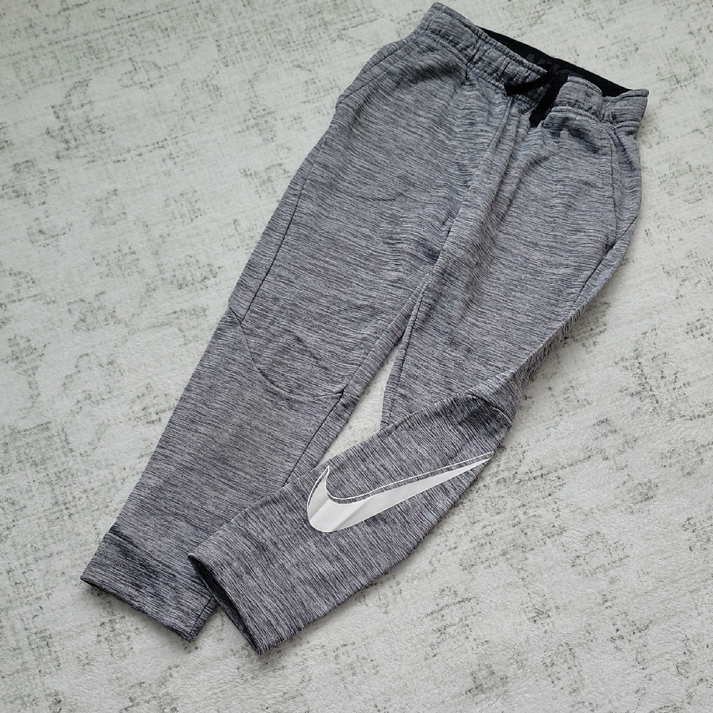 Nike Kids Gray Joggers with White Swoosh